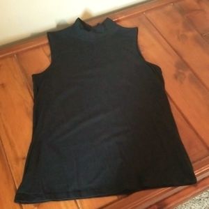 Womens Small black sleeveless mock turtleneck